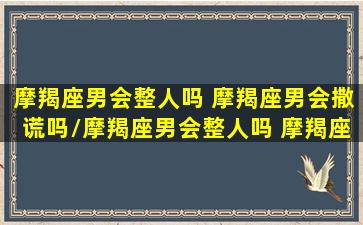 摩羯座男会整人吗 摩羯座男会撒谎吗/摩羯座男会整人吗 摩羯座男会撒谎吗-我的网站